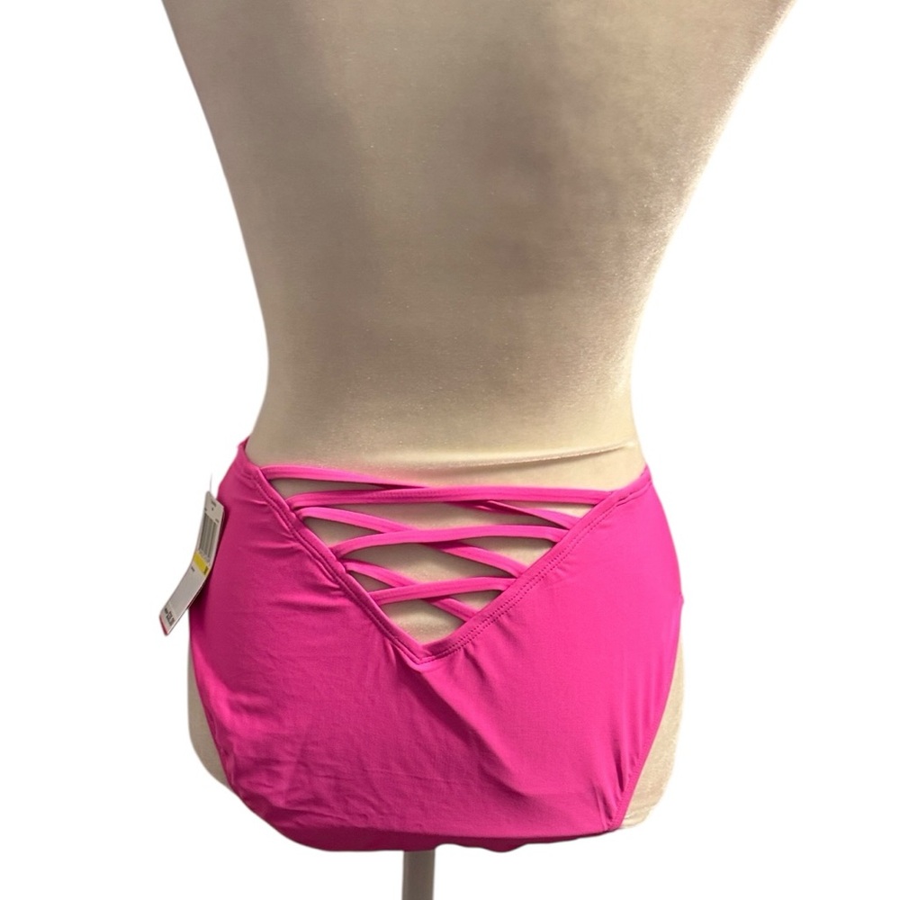 GOSSIP hot pink high waist pick-a-boo back size medium